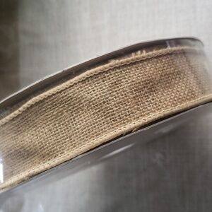 Burlap ribbon wired roll new